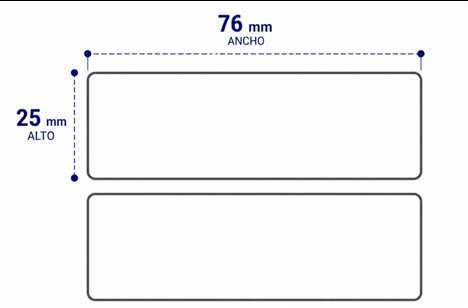 Rollo Etiqueta Plástica 76x25 mm - 2000 etiquetas