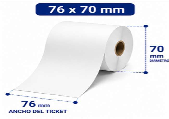 Rollo Bond Blanco 76x70 mm